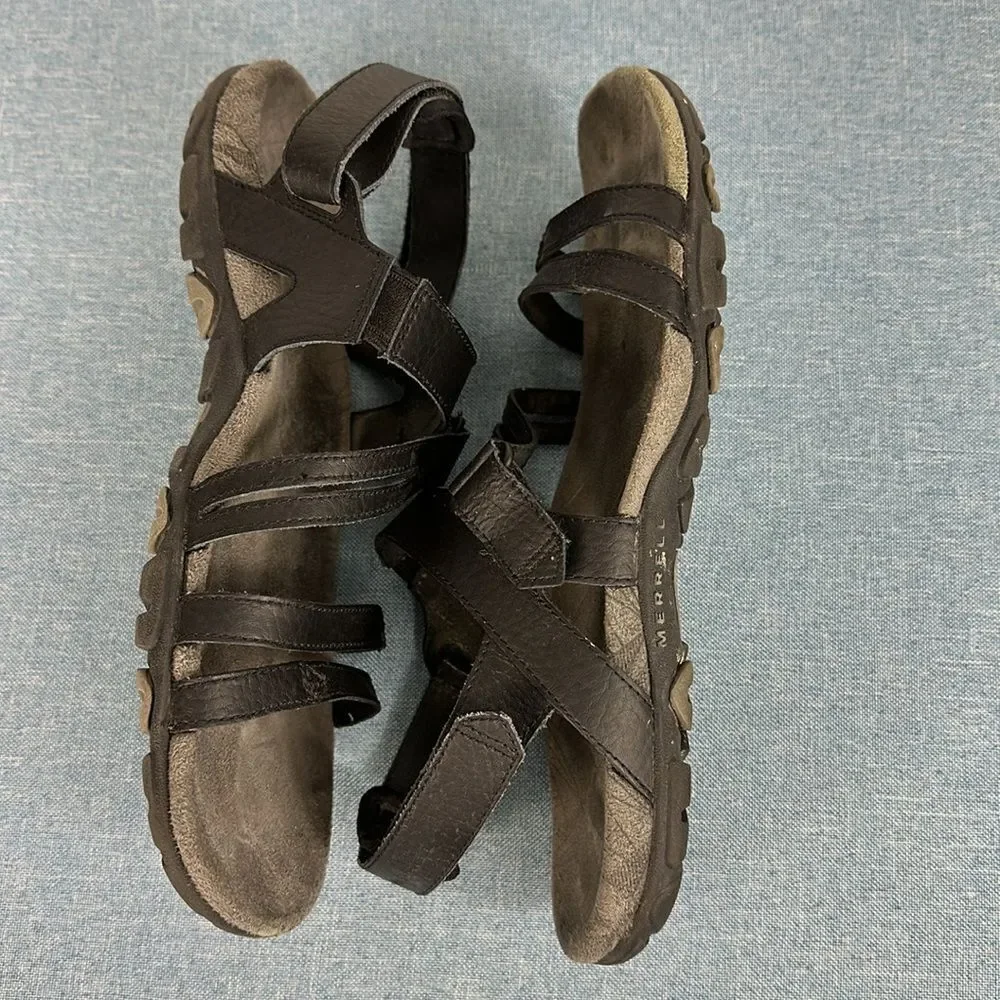 Merrell Sandspur Rose Convertible Sandals Genuine Leather Black Size 9